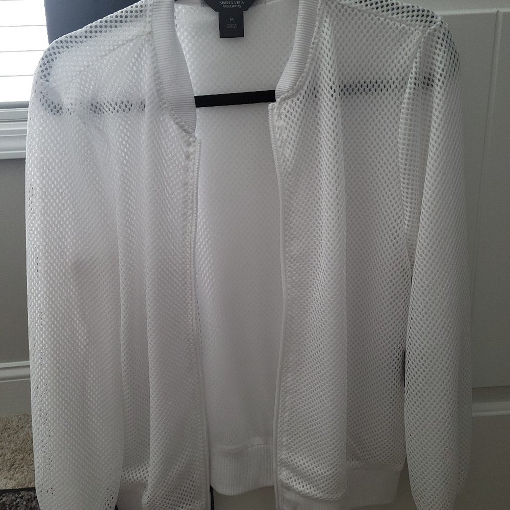 NWT VERA WANG 100 MODERN WHITE ZIP JACKET NEW!!